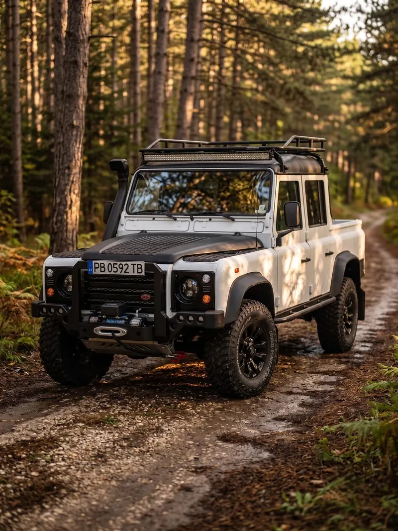 Front view with winch and A-bar bumper