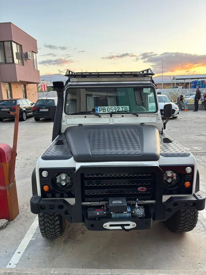 Front view at sunset with the winch bumper