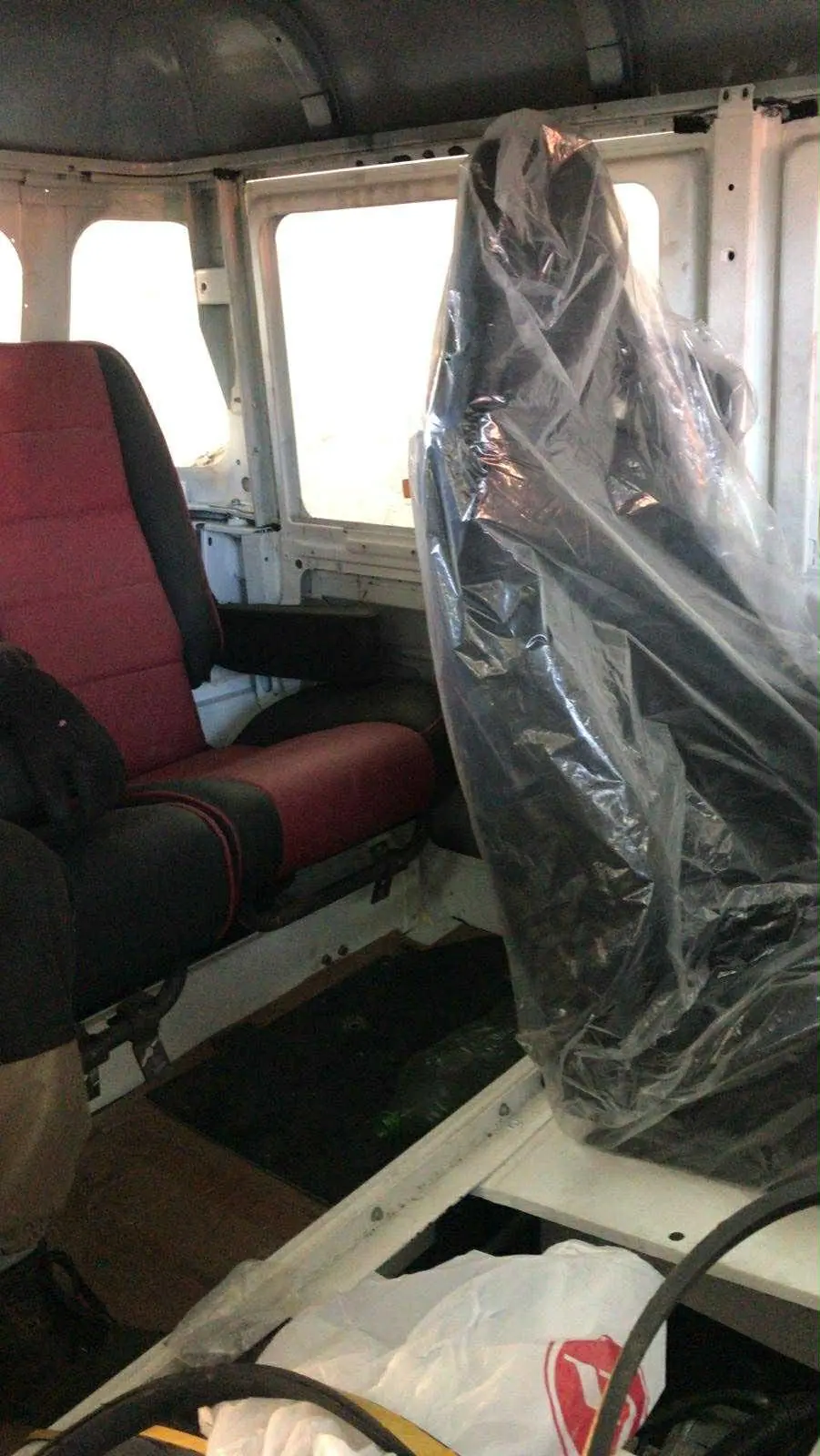 Cabin during the rebuild